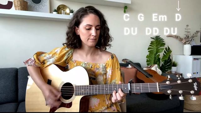 Heat Waves - Glass Animals EASY Guitar Tutorial [Lesson with chords, strumming and singing] #guitar смотреть онлайн