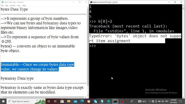 byte and bytearray Data Type in Python смотреть онлайн