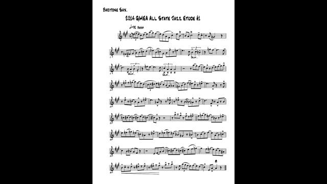 2014 GMEA All-State Etude: Baritone Saxophone Jazz #1, Joren Cain-saxophone смотреть онлайн