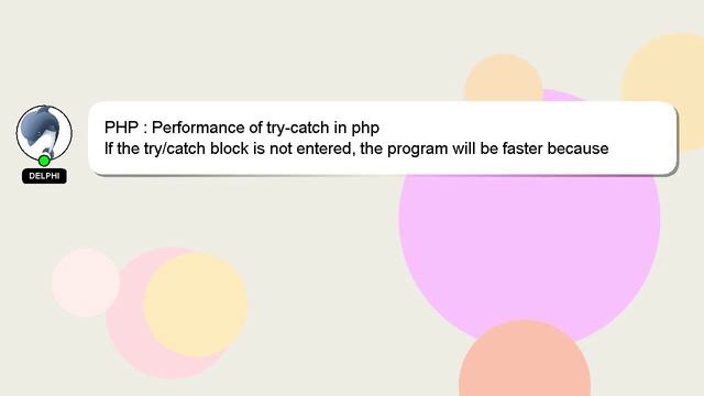 PHP : Performance of try-catch in php смотреть онлайн