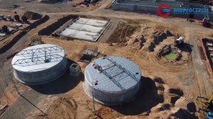 Строительство очистных сооружений в Кинешме с высоты птичьего полёта