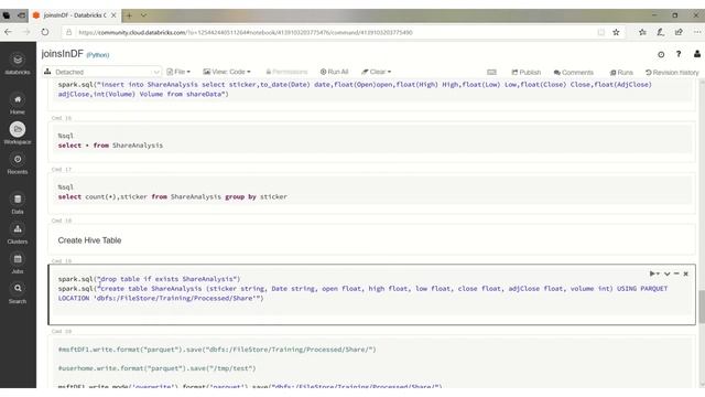 Store pyspark Dataframe to hive table смотреть онлайн