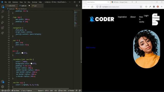 Create an Eye-Catching Hero Section || HTML, CSS & JS. смотреть онлайн