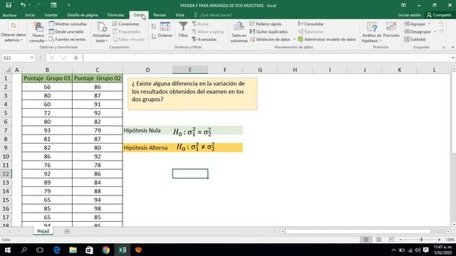 ANÁLISIS DE DATOS - EXCEL - PRUEBA F PARA COMPARACIÓN DE VARIANZAS. смотреть онлайн