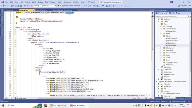 Asp.Net MVC Kütüphane Otomasyonu-71(Emanet Kitapları Listeleme) смотреть онлайн