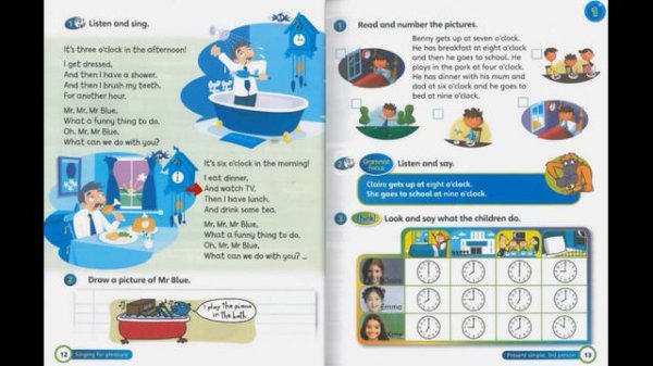 Super Minds Student Book 2 - Unit 1 Page 12-13 My Day Audio Part 2 | Cambridge | KSSR
