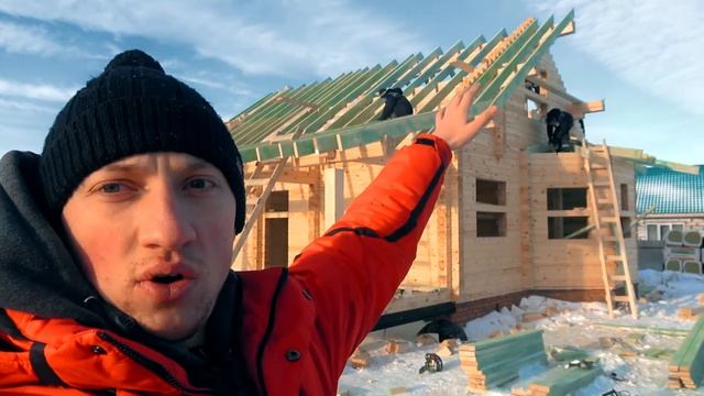 Стропильная система в деревянном доме из профилированного бруса - СК "КРЕПОСТЬ" смотреть онлайн
