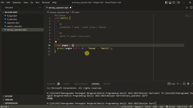 Ternary Operator Dart смотреть онлайн