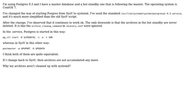 Databases: Cleaning up archives in Postgres after using systemd смотреть онлайн