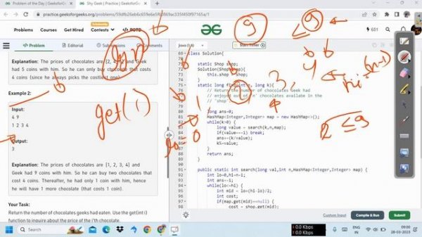 Shy Geek || Binary Search || 28 March || Google || GFG POTD || JAVA || C++ || Code-Guru ||