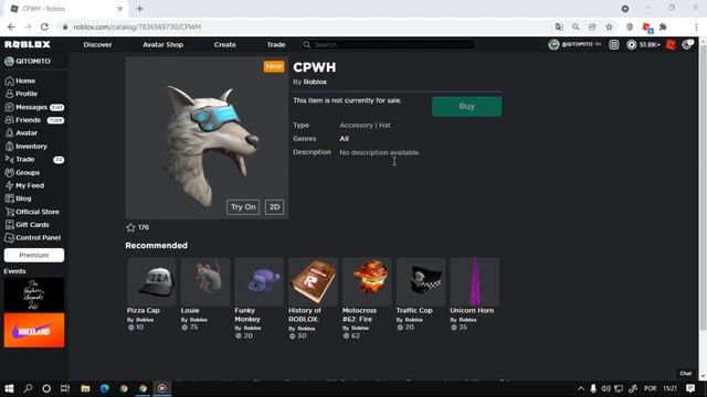 Um Novo item Gratuito!! Para Um Evento!! [Cyberpunk Wolf Hat] Roblox Evento смотреть онлайн