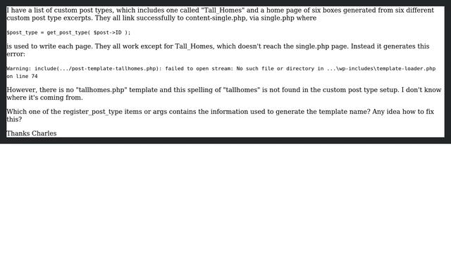 Wordpress: Custom Post Type using single.php is looking for a template that doesn't exist смотреть онлайн