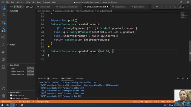 17- Dart Server & REST API with Aqueduct - Insert, Update and Delete Product (Arabic) смотреть онлайн