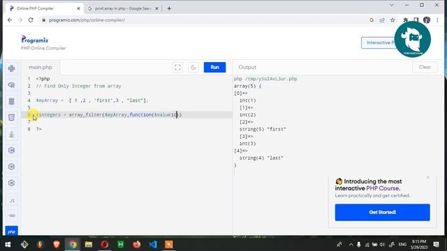 Php Developer Job Interview : show integer from array смотреть онлайн