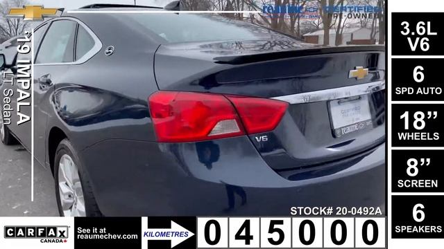Reaumechev Certified 2019 Chevrolet Impala LT Sedan смотреть онлайн