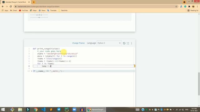 HackerRank Alphabet Rangoli problem solution in Python | Python solutions | Programmingoneonone смотреть онлайн