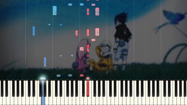 Naruto Ending 1 - Wind by Akeboshi (Piano Tutorial + Sheet Music) смотреть онлайн