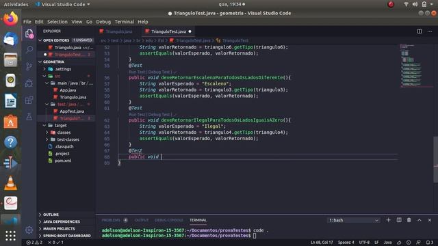 Criação de testes para a classe Triangulo (junit) смотреть онлайн