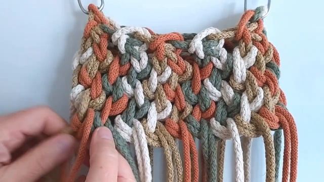 DIY Multicolored macrame bag tutorial, small purse with handles, step by step pattern, new design смотреть онлайн