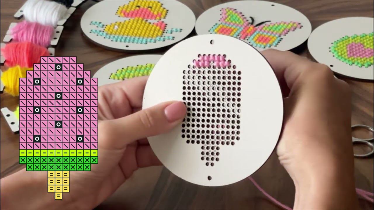 Вышивка крестиком для начинающих. Вышивание для детей. смотреть онлайн