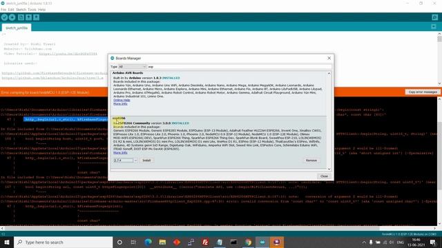 NodeMCU ESP8266 kFirebaseFingerprint Error (Error Compiling For Board NodeMCU 1.0 ) смотреть онлайн