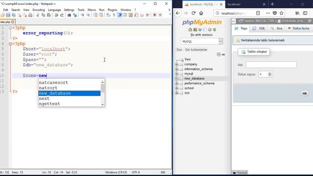 Create Database And Table In The MySql Using PHP @sadikemrah смотреть онлайн
