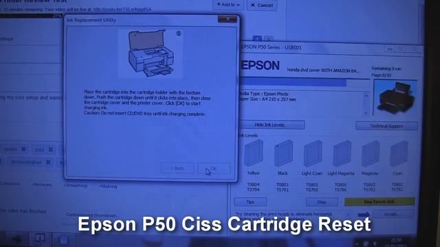 Epson P50 Printer Reset Ciss Cartridge Not Recognised Fix Help смотреть онлайн