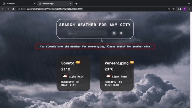 Weather App using Javascript and OpenWeatherMap API смотреть онлайн