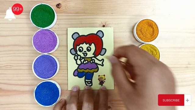 ASMR | Coloring a Happy Little Girl Using Coloured Sand | SAND PAINTING | SAND ART | KINETIC SAND смотреть онлайн