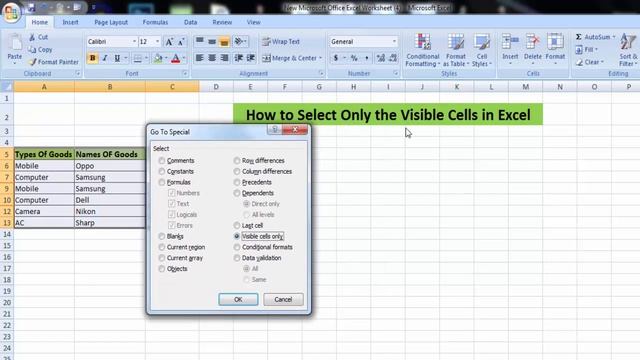 Select Only the Visible Cells in Ms Excel || MS Excel Training смотреть онлайн