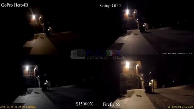 GITUP GIT2-FIREFLY 6S-SJ5000X Elite-GOPRO HERO4B Comparazione Notturna смотреть онлайн