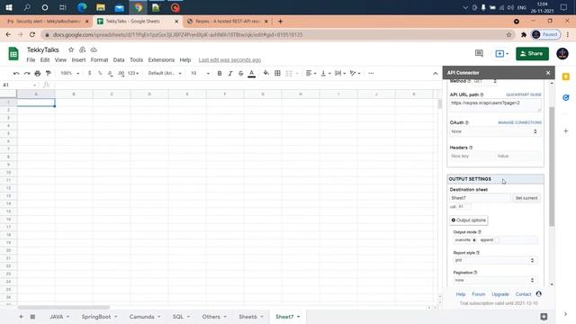 How to test API using google sheet | How to populate API response into google sheet | API Connecter смотреть онлайн