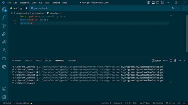 Make text to speech converter using 5 lines of codes #python #AI #texttospeech #coding #programming смотреть онлайн