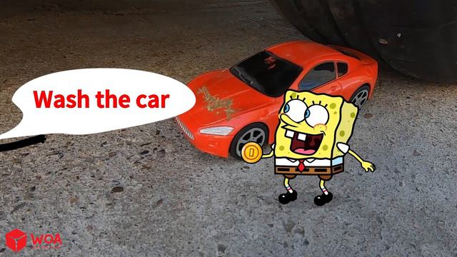 Worker Spongebob Stop Car Crushing Squishy Angry Birds Toy 🚓 Crushing Crunchy & Soft Things by Car смотреть онлайн