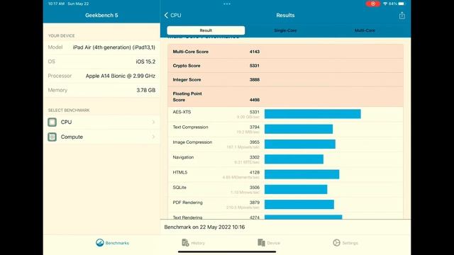 iPad Air 4 2021 Geekbench 5 Benchmark смотреть онлайн