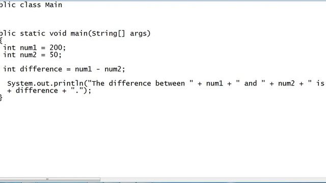 Subtract Two Numbers in Java смотреть онлайн