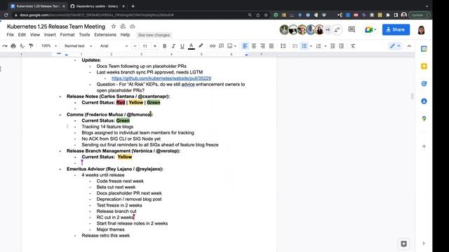 Kubernetes Release Team Meeting (1.25) 20220725 смотреть онлайн