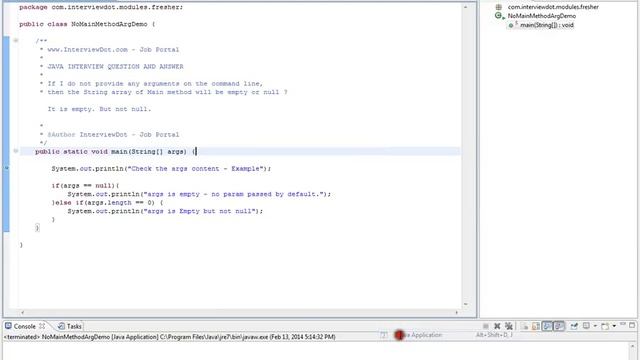 Java String array of Main method Empty смотреть онлайн