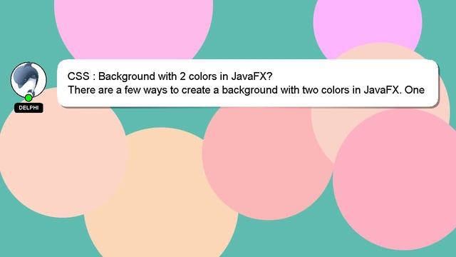 CSS : Background with 2 colors in JavaFX? смотреть онлайн