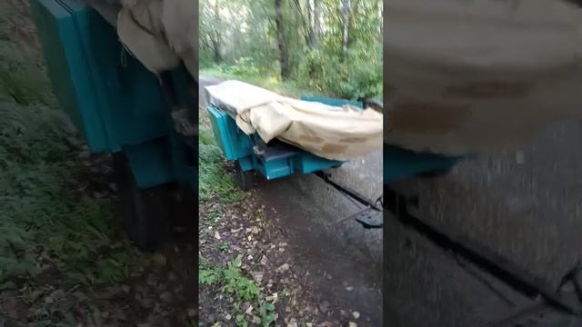 мотоблок Ока с передним адаптером и прицепом. смотреть онлайн