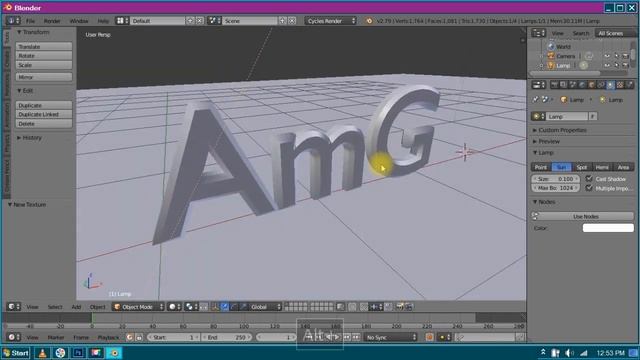 Make a 3D text in 3 min using blender 2.79b 2020 смотреть онлайн
