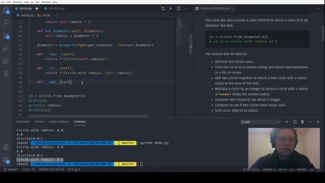Python OOP: Writing a Circle class смотреть онлайн