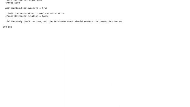 VBA Class to persist and restore Excel Application properties смотреть онлайн