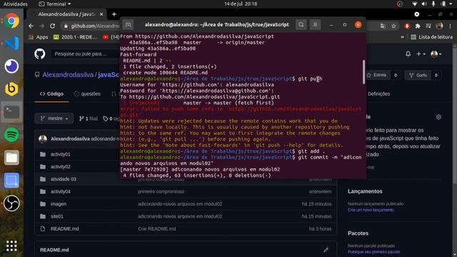 Erro no git push смотреть онлайн