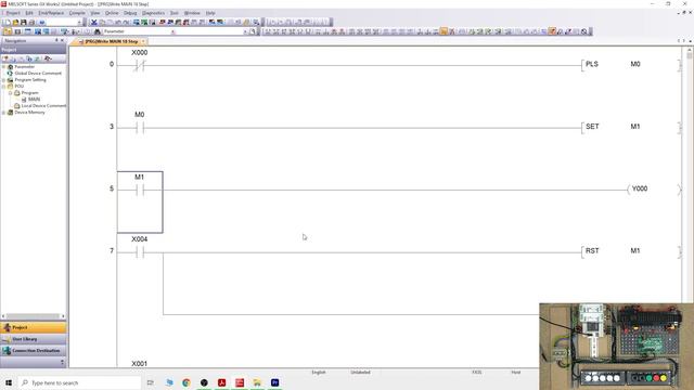 Mitsubishi PLC FX3s training rig / Programming, PLS and PLF pulse Instruction. Part 8 (English) смотреть онлайн