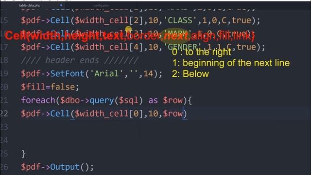 Displaying Data from MySQL table in PDF document by using Cell with alternate background color смотреть онлайн