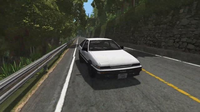 Initial D in BeamNG - Gutter Run and Gutter Drift Techniques on Akina Downhill смотреть онлайн