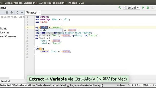 Perl5 in IntelliJ IDEA: Introduce Variable Action смотреть онлайн