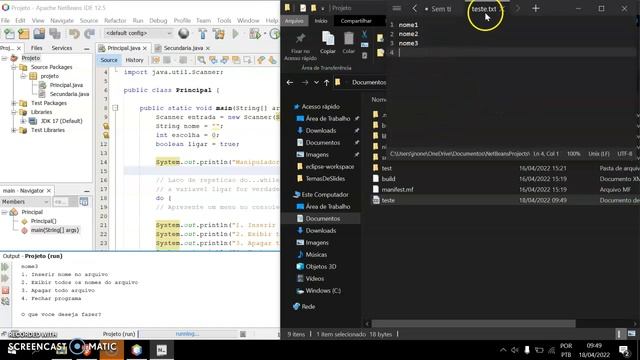 Projeto: Manipulador de arquivo .txt em Java - Programação Orientada a Objetos (Unipe - CC P3) смотреть онлайн