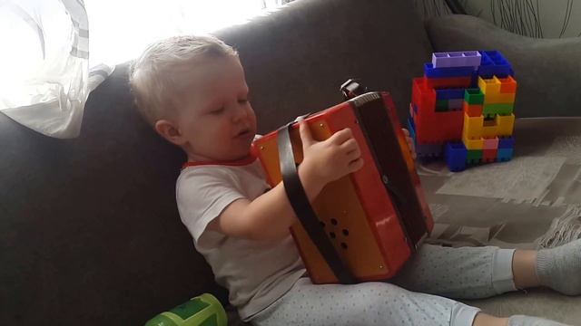 Песня КОЛОБОК под гармонь! Исполняет Иван Соломенников! 2 года. смотреть онлайн